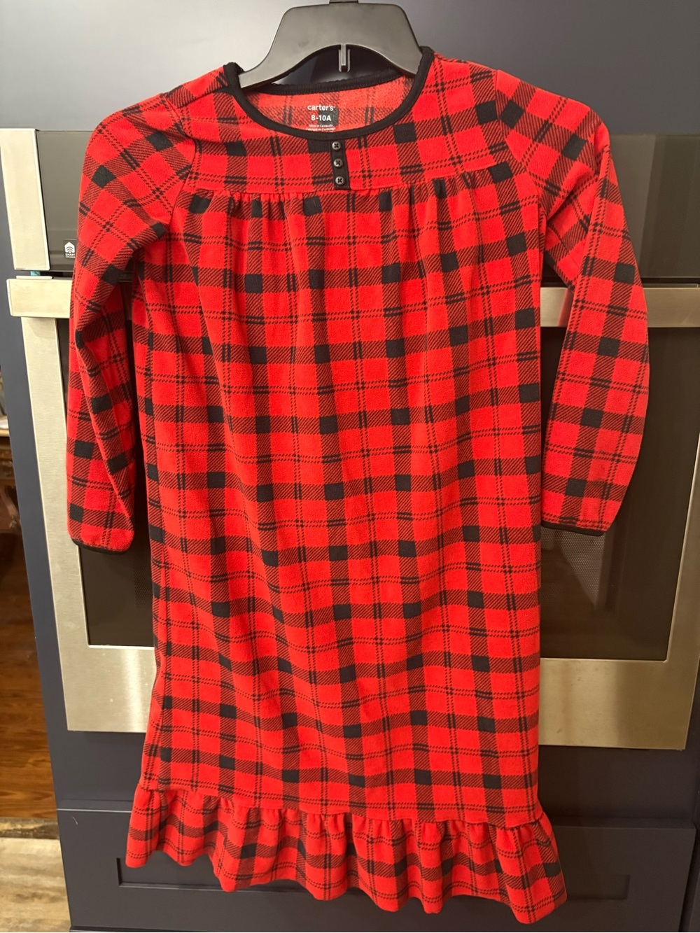 Carter’s Red Buffalo Plaid Ruffle Hem Dress Size 8-10